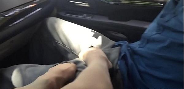  Fetish milf gives footjob in car